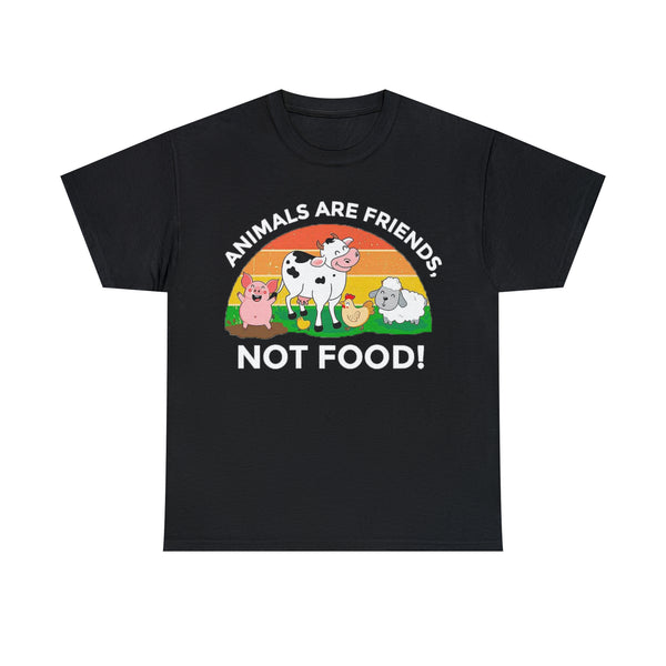 Animals are Friends not Food Sign Bunny ASCII Art Vegetarian Ladies T-Shirt